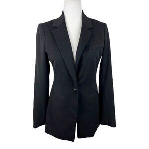 Express Blazer Women 2 Black Button Up Jacket Career Casual Shoulder Pads Outer